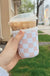 Tan Checkered Iced Coffee Sleeve/Koozie - 16oz - LECCE