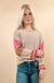 Taupe Color block Exposed Seam Round Neck Sweater - LECCE
