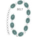 Texture Western Concho Flower Gem Stone Chain Belt - LECCE