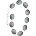 Texture Western Concho Oval Gem Stone Chain Belt - LECCE