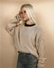 Textured Knit Drop Shoulder Sweater - LECCE