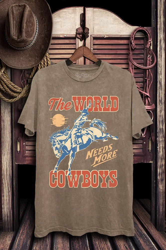 The World Needs More Cowboys Graphic Top - LECCE