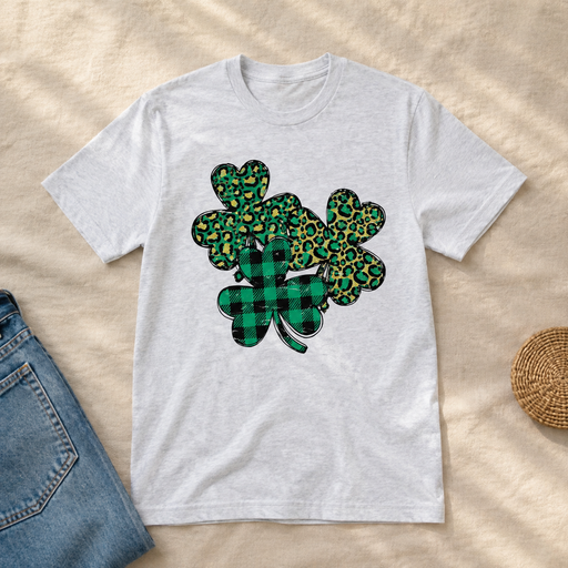 Three Clovers T-shirt flat lay