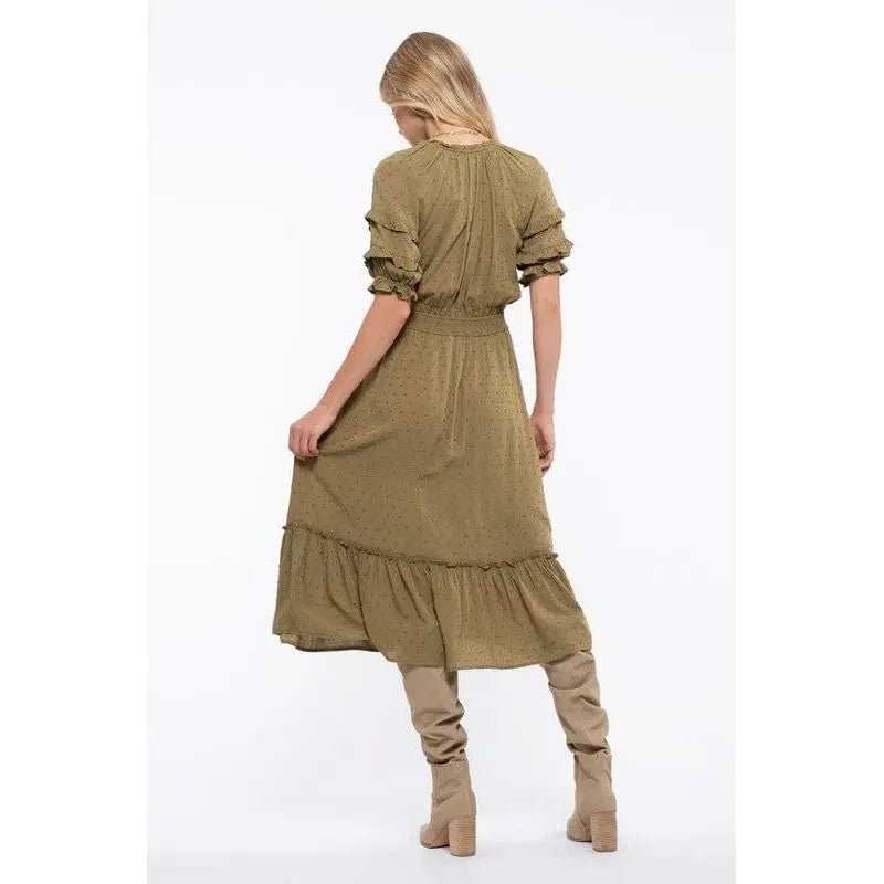 Tiered Hem Midi Dress - LECCE