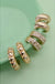 Trio Rhinestone Textured Huggie Hoop Earrings - LECCE