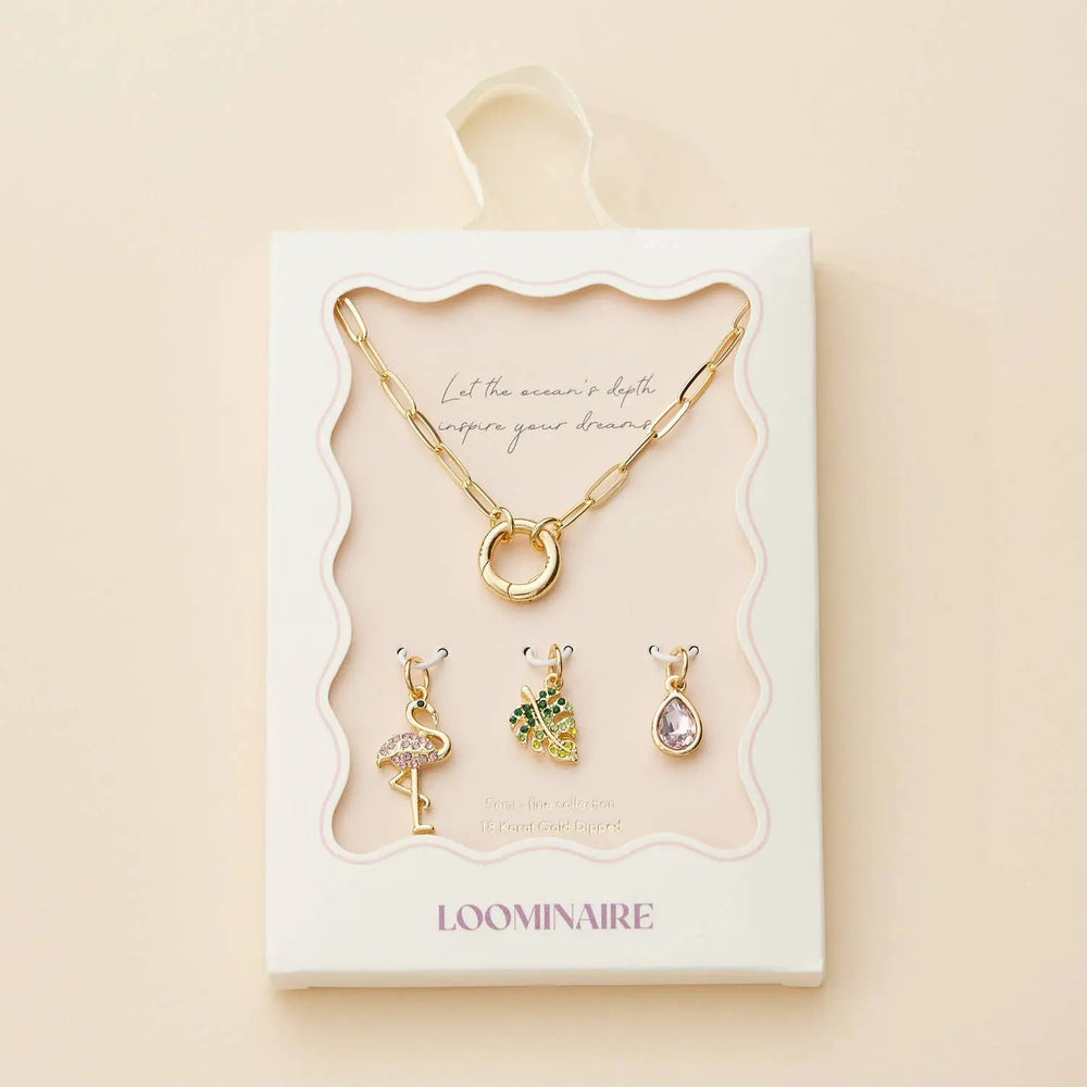 Tropical Vibes Gold Dipped 18K Charm Necklace - LECCE