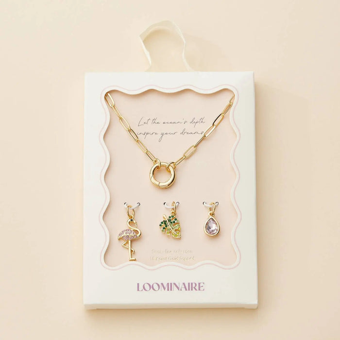 Tropical Vibes Gold Dipped 18K Charm Necklace - LECCE