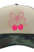 Trucker Hat Bow Cherry Camouflage Cap - LECCE