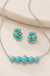 turquoise five stone necklace earring set