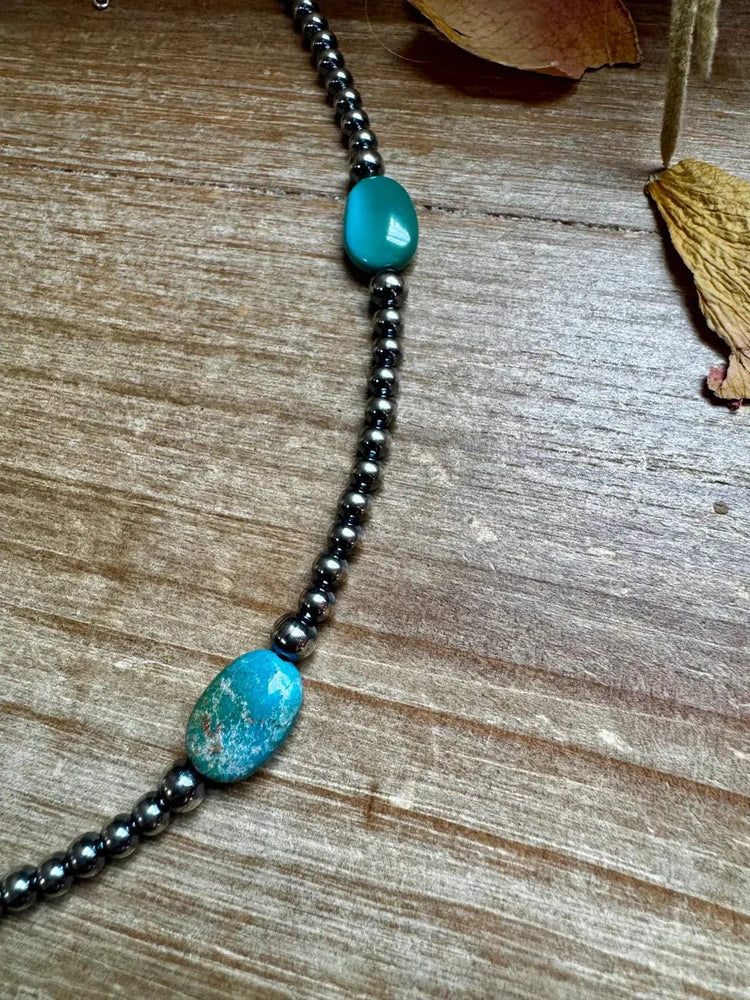 Turquoise Necklace with Navajo Beads - LECCE