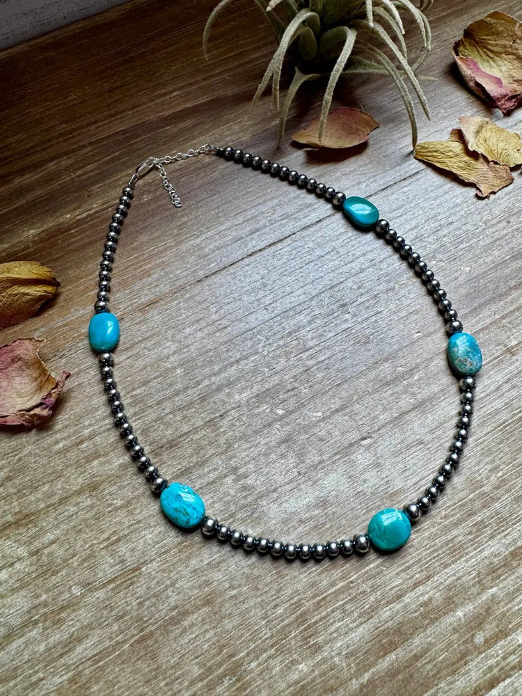 Turquoise Necklace with Navajo Beads - LECCE