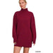 Turtle Neck Long Sleeve Mini Sweater Dress - LECCE