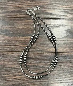 Two Strand Navajo Bead Cluster Necklace - LECCE