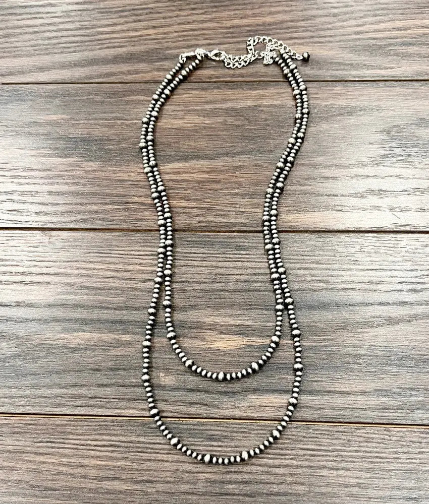 Two Strand Navajo Bead Necklace - LECCE