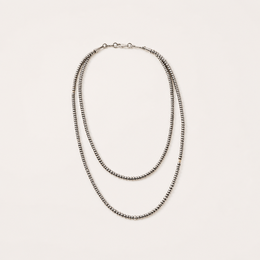 Two Strand Navajo Bead Necklace on soft-white background
