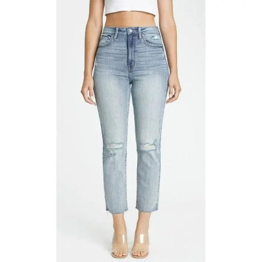 Ultra High Rise Straight Denim Jeans - LECCE