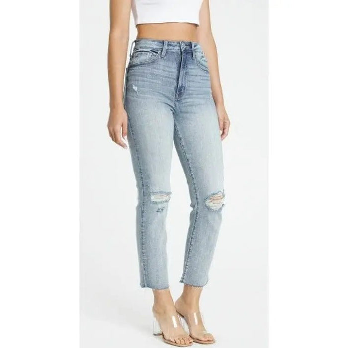 Ultra High Rise Straight Denim Jeans - LECCE