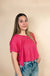 V - neck Drop Shoulder Crop Top - LECCE
