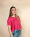 V - neck Drop Shoulder Crop Top - LECCE