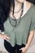 V - neck Drop Shoulder Crop Top - LECCE