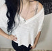 V - neck Drop Shoulder Crop Top - LECCE