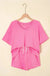 V Neck Drop Shoulder Tee & Patchwork Shorts Set - LECCE