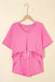 V Neck Drop Shoulder Tee & Patchwork Shorts Set - LECCE