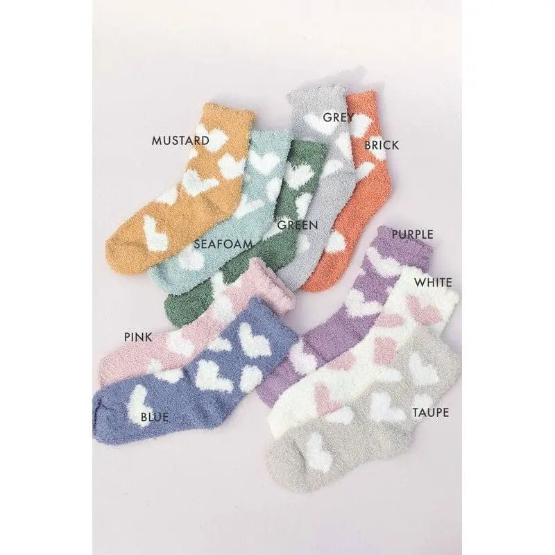 Valentine's Heart Socks Fuzzy Socks - LECCE