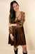 Velvet V Neck Long Sleeve Tiered Mini Dress - LECCE