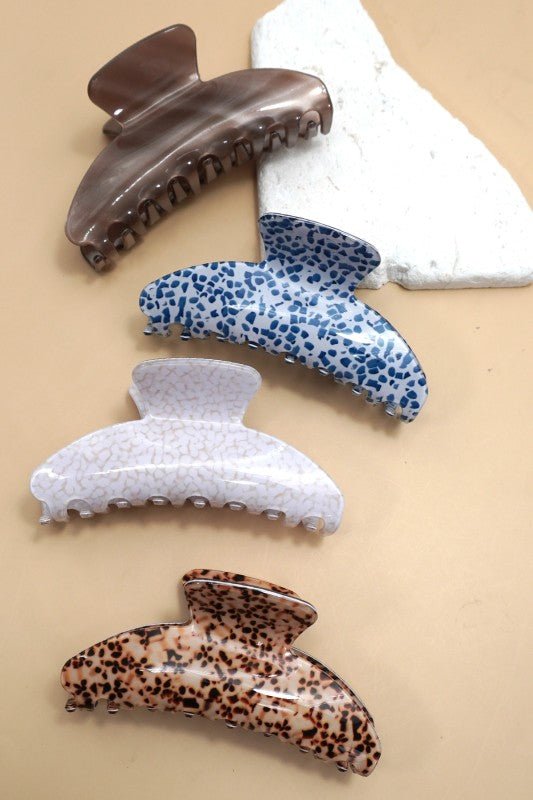 Vintage Porcelain Animal Half Moon Hair Claw Clips - LECCE