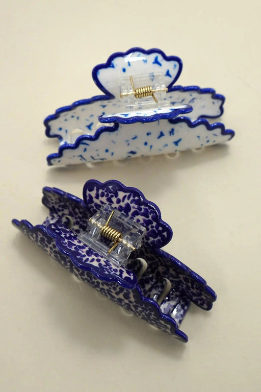Vintage Porcelain Style Half Moon Hair Claw Clips - LECCE