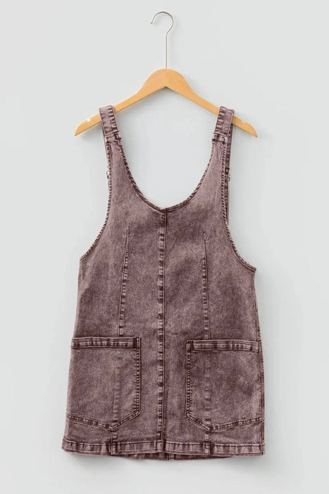 Vintage Washed Denim Mini Dress - LECCE