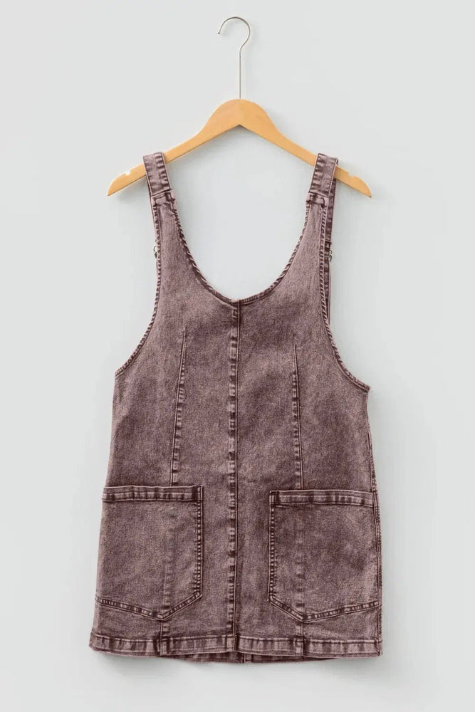 Vintage Washed Denim Mini Dress - LECCE