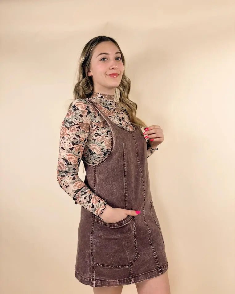 Vintage Washed Denim Mini Dress - LECCE