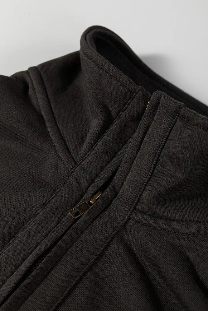Waffle Knit Half Zipped Sweatshirt - LECCE