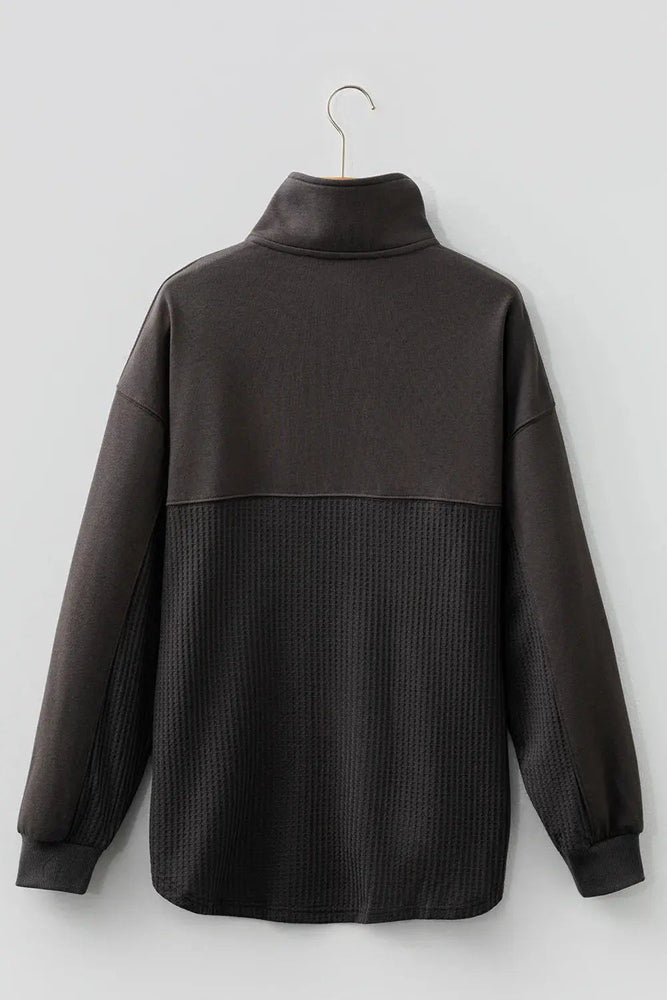 Waffle Knit Half Zipped Sweatshirt - LECCE