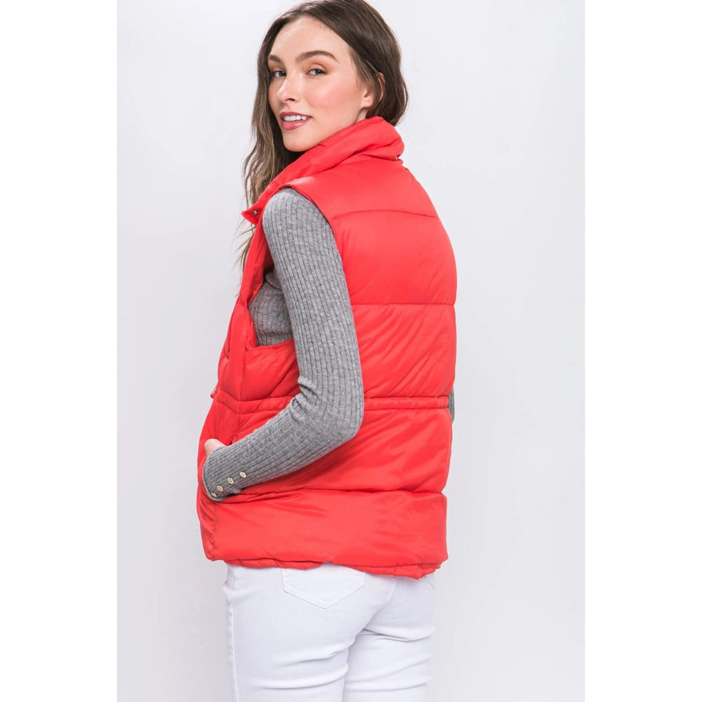 Waist Toggles Zip - Up Puffer Vest - LECCE