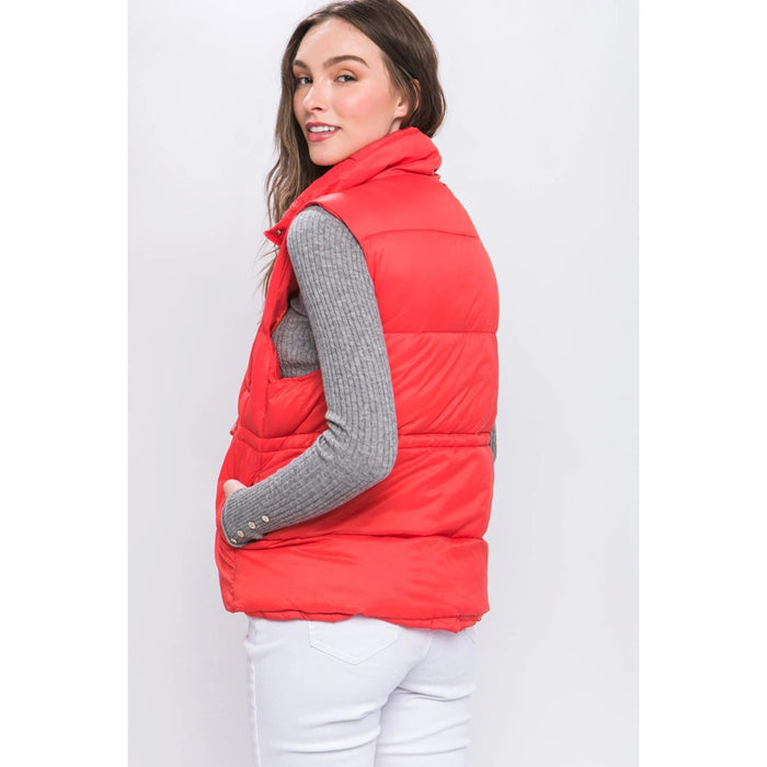 Waist Toggles Zip - Up Puffer Vest - LECCE