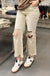 Washed Distressed Cropped Jeans - LECCE