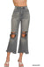 Washed Distressed Cropped Jeans - LECCE