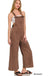 Washed Knot Strap Pockets Jumpsuit - LECCE