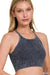 Washed Ribbed Crop Top With Bra Pads - LECCE