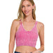 Washed Ribbed Cropped Bra Padded Tank Top - LECCE