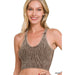 Washed Ribbed Cropped Bra Padded Tank Top - LECCE