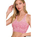 Washed Ribbed Cropped Bra Padded Tank Top - LECCE