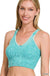 Washed Ribbed Cropped Bra Padded Tank Top - LECCE