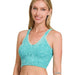 Washed Ribbed Cropped Bra Padded Tank Top - LECCE