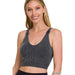 Washed Ribbed Cropped Bra Padded Tank Top - LECCE
