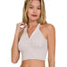 Washed Ribbed Cropped Button V - neck Tank Top - LECCE
