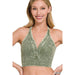 Washed Ribbed Cropped Button V - neck Tank Top - LECCE